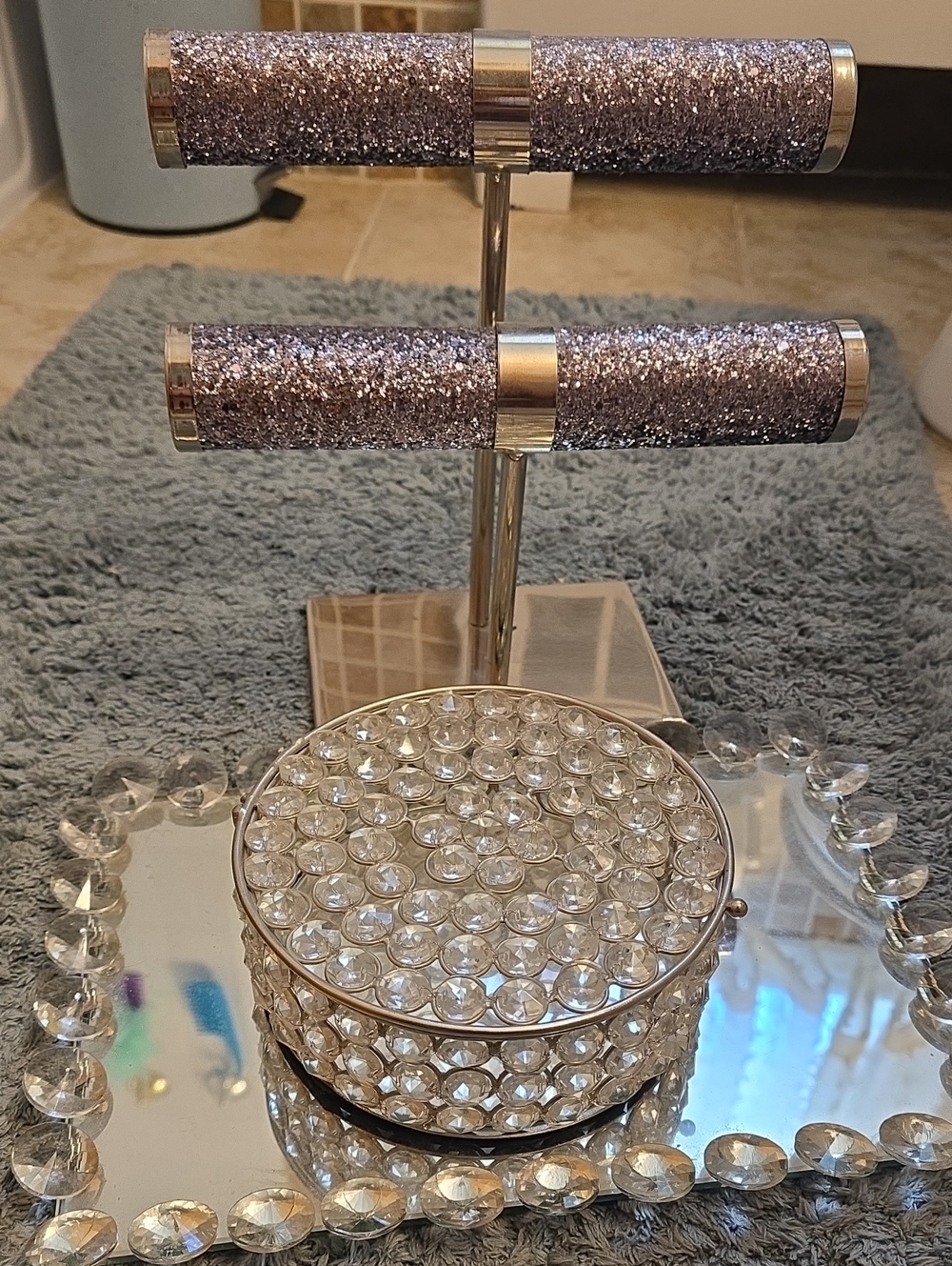 3 Piece Crystal Sparkle Jewely Display Set